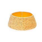 Gold Sequin Snowflake Christmas Tree Skirt – Plush Fabric Tree Base Cover - Detail View