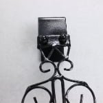 Adjustable Black Metal Wreath Hanger for Door – Decorative Iron Over-the-Door Hook - Detail View