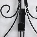 Adjustable Black Metal Wreath Hanger for Door – Decorative Iron Over-the-Door Hook - Detail View