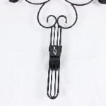 Adjustable Black Metal Wreath Hanger for Door – Decorative Iron Over-the-Door Hook - Detail View