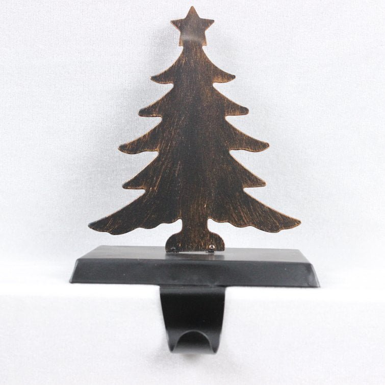 Christmas Decorative Mantel Hooks Set – Tree, Reindeer & Snowflake Iron Stocking Holders - Detail View