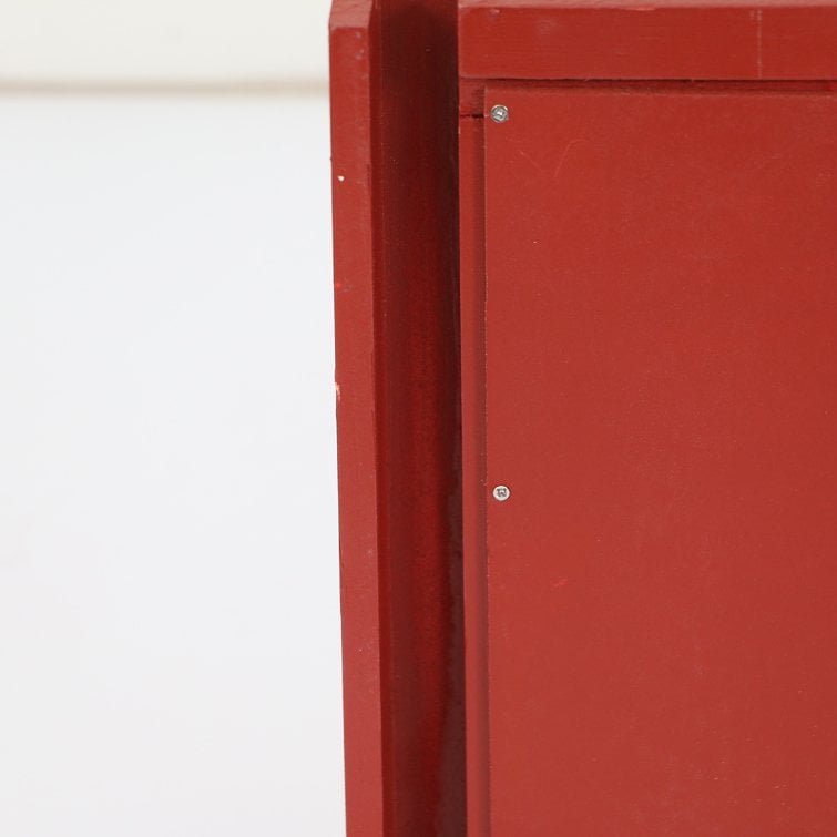 Red LED Wooden Christmas Tree Collar – Snowflake & Reindeer Design - Detail View