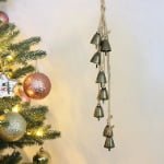 Antique Bronze Mini Christmas Bell Garland – 8-Piece Rustic Hanging Decoration (45cm) - Main View
