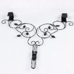 Adjustable Black Metal Wreath Hanger for Door – Decorative Iron Over-the-Door Hook - Detail View
