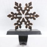 Christmas Decorative Mantel Hooks Set – Tree, Reindeer & Snowflake Iron Stocking Holders - Detail View