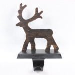 Christmas Decorative Mantel Hooks Set – Tree, Reindeer & Snowflake Iron Stocking Holders - Detail View