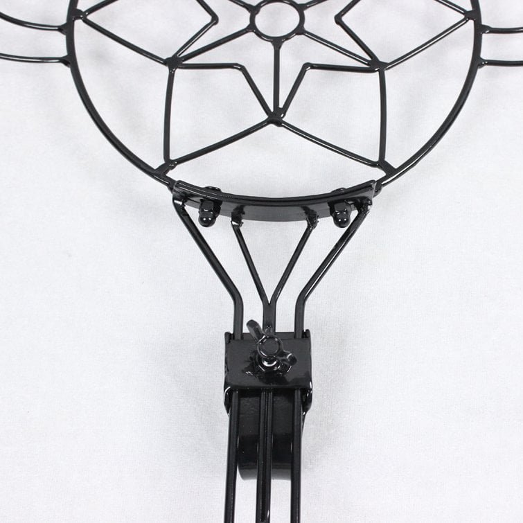 Adjustable Black Metal Wreath Hanger for Door – Decorative Iron Over-the-Door Hook - Detail View
