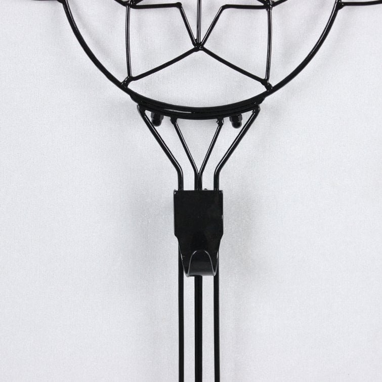 Adjustable Black Metal Wreath Hanger for Door – Decorative Iron Over-the-Door Hook - Detail View