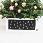 Black & White Wooden Christmas Tree Collar – Minimalist Tree Pattern - Main View