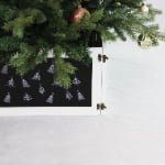 Black & White Wooden Christmas Tree Collar – Minimalist Tree Pattern - Detail View