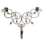 Adjustable Black Metal Wreath Hanger for Door – Decorative Iron Over-the-Door Hook - Main View