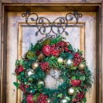 Adjustable Black Metal Wreath Hanger for Door – Decorative Iron Over-the-Door Hook - Detail View