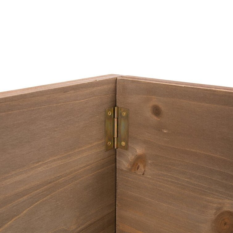 Rustic Brown Wooden Christmas Tree Collar – Cross Panel Farmhouse Design - Detail View