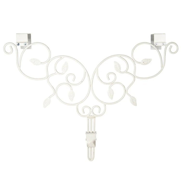 Adjustable Black Metal Wreath Hanger for Door – Decorative Iron Over-the-Door Hook - Detail View