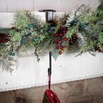 Adjustable Metal Mantel Hook – Black Iron Fireplace Stocking & Wreath Hanger - Detail View