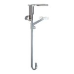 Adjustable Metal Mantel Hook – Black Iron Fireplace Stocking & Wreath Hanger - Detail View