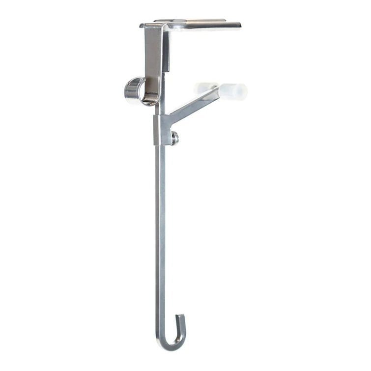 Adjustable Metal Mantel Hook – Black Iron Fireplace Stocking & Wreath Hanger - Detail View