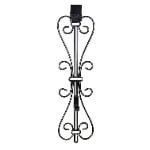 Adjustable Black Metal Wreath Hanger for Door – Decorative Iron Over-the-Door Hook - Main View