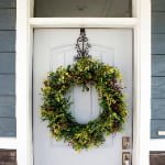 Adjustable Black Metal Wreath Hanger for Door – Decorative Iron Over-the-Door Hook - Detail View