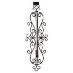 Adjustable Black Metal Wreath Hanger for Door – Decorative Iron Over-the-Door Hook - Main View