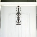 Adjustable Black Metal Wreath Hanger for Door – Decorative Iron Over-the-Door Hook - Detail View
