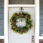 Adjustable Black Metal Wreath Hanger for Door – Decorative Iron Over-the-Door Hook - Detail View