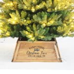 Wooden Christmas Tree Collar – Rustic Trapezoid Tree Base Cover - Main View