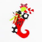 MDF Christmas Door Hanger – Decorative Christmas Stocking Wall & Front Door Sign - Main View